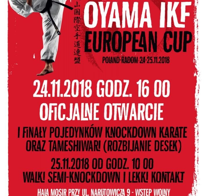 Puchar Europy Oyama International Karate Federation, Radom 24 listopada 2018 r