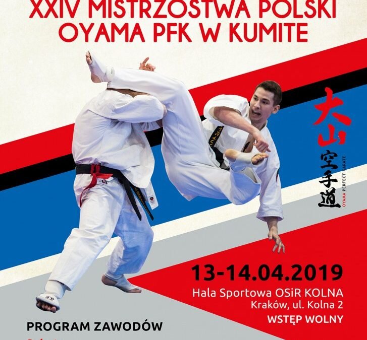 XXIV Mistrzostwa Polski Oyama PFK w Kumite, Kraków 13,14 kwietnia 2019 r