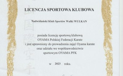 Licencja klubowa Oyama Polska Federacja Karate 2023