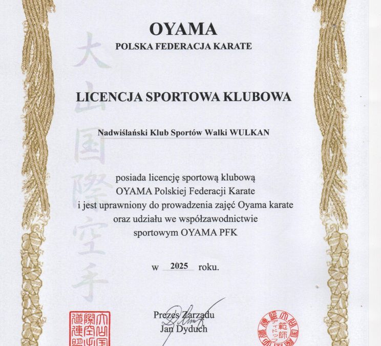 Licencja Sportowa Klubowa 2025